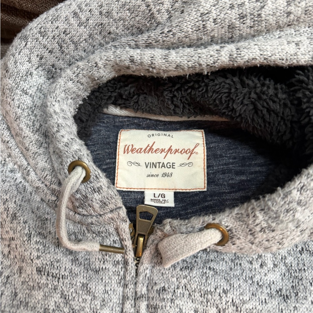 Weatherproof Vintage Sherpa Lined Zip Hoodie Men’s Large - Picture 4 of 6
